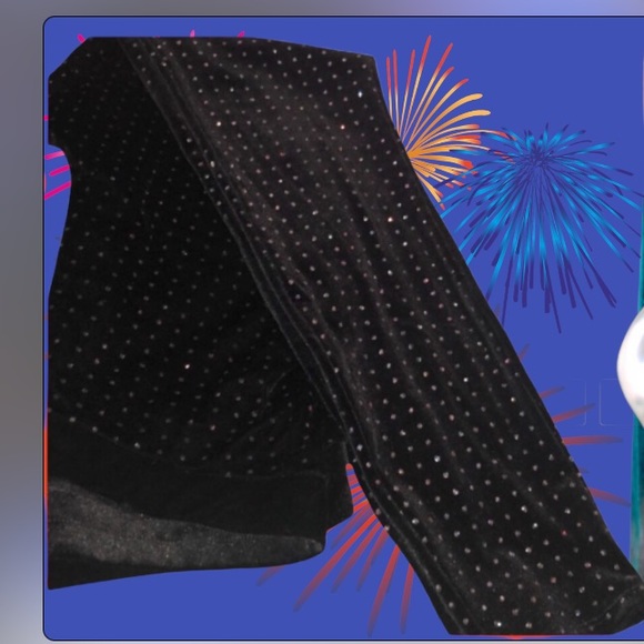 COPY - Express Black Velvet Leggings Sparkly Crystal Studded - Picture 1 of 2
